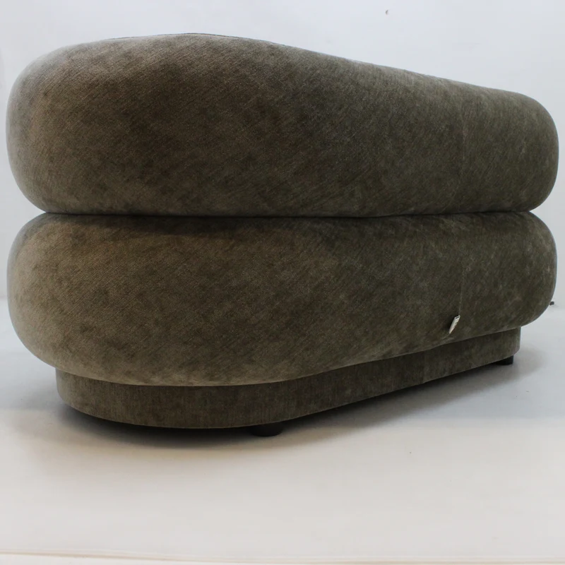 B-Ware Ferm Living Ovaler Puff Faded Sitzsack Sitzpouf Polster Pouf Velvet Beige