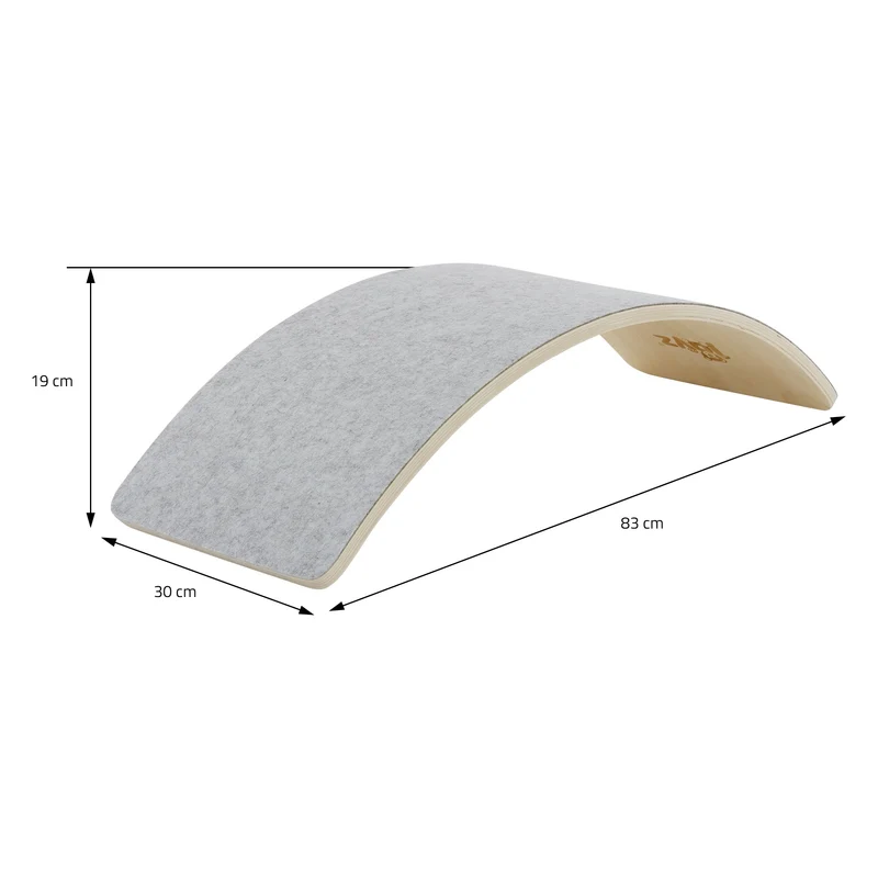 Balance Board für Kinder 83x30 cm Grau/Natur aus Holz bis 100kg Joyz