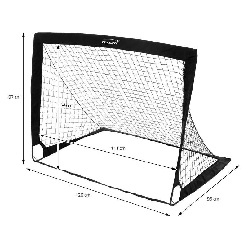Fußballtor Pop-Up 2er Set 120x95x97 cm Schwarz aus Polyethylen