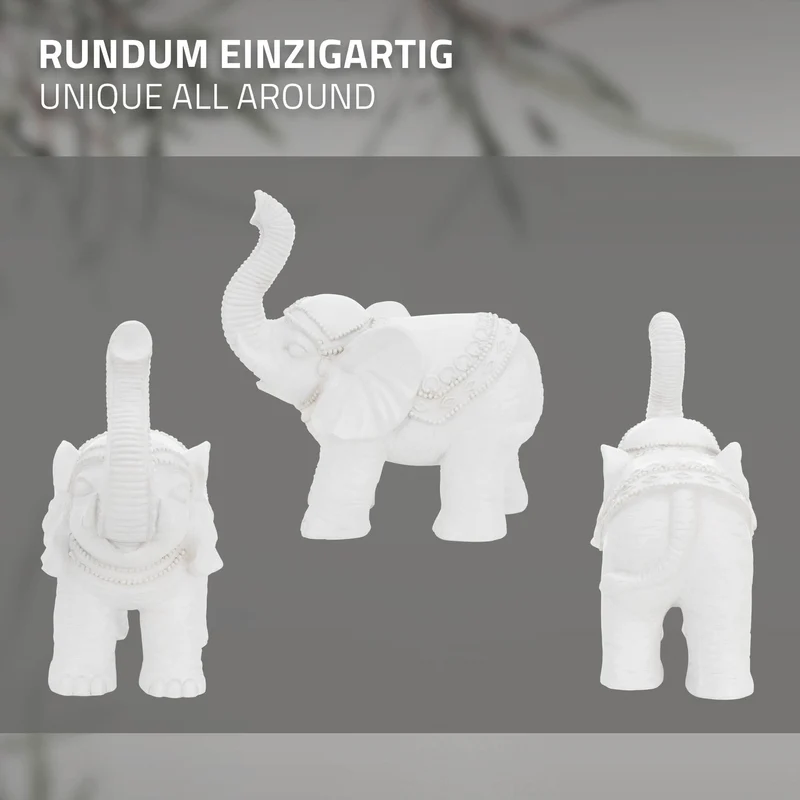 Deko Figur Elefant 36x19x39 cm Weiß von ML-Design