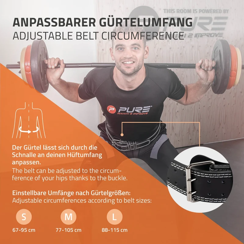 Gewichthebergürtel S Umfang 67-95 cm für Damen oder Herren