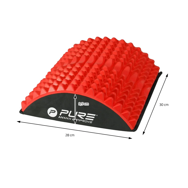 Rückenstrecker 30x28x9,5 cm Rot/Schwarz aus Kunststoff Pure2Improve