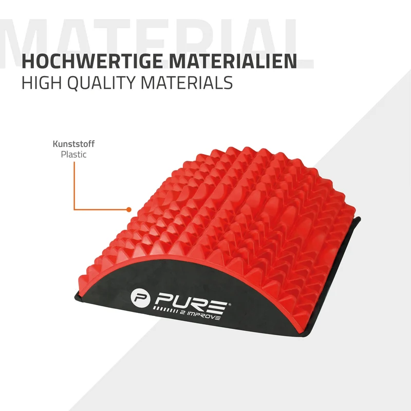 Rückenstrecker 30x28x9,5 cm Rot/Schwarz aus Kunststoff Pure2Improve