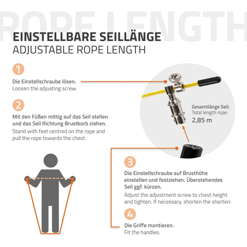 Gewichtetes Springseil mit verstellbarer Länge
