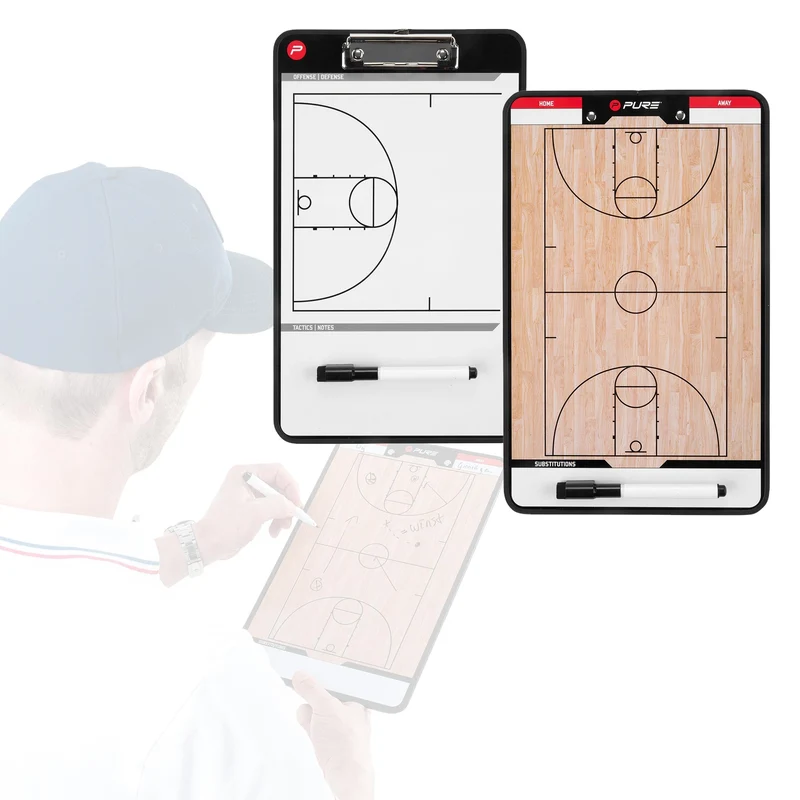 Taktiktafel Basketball 34,5x21,5 cm mit Zubehör Pure2Improve