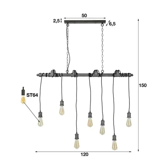 B-Ware Hängeleuchte Plumblight Lampe Deckenlampe Deckenleuchte siebenflammig E27