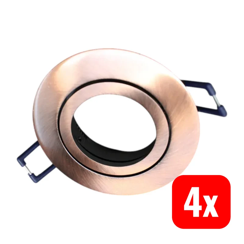 4x B-Ware Deko Light Deckeneinbaustrahler Einbauring GU10 LED Metall Kupfer 89 mm 4 STÜCK