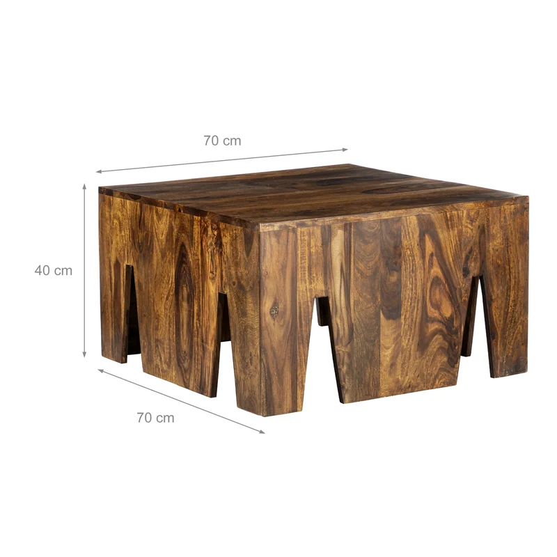 Couchtisch 3er Set Natur aus massives Sheeshamholz WOMO-Design