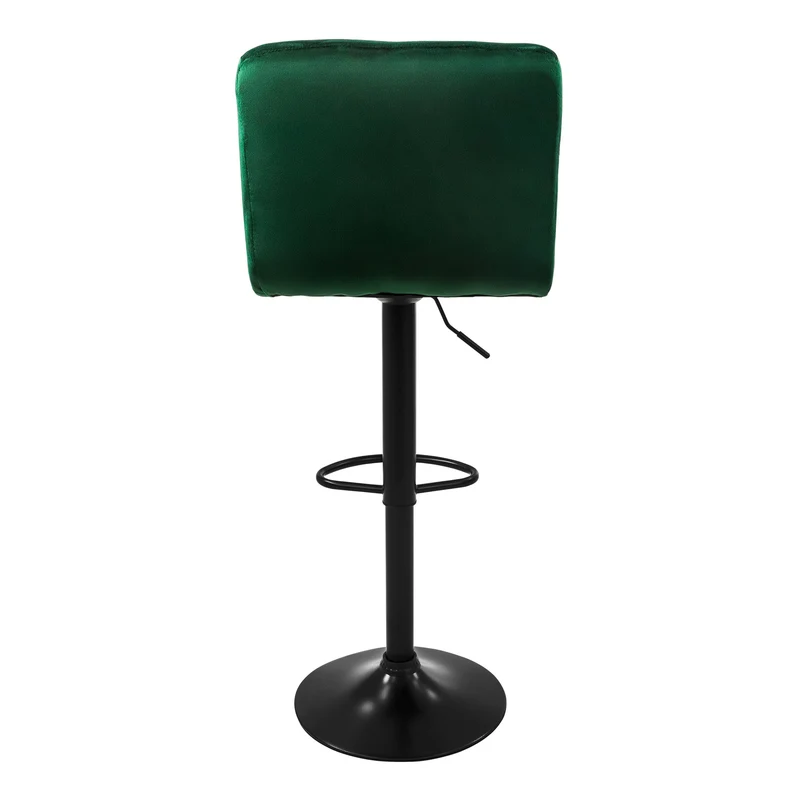 Barhocker 2er Set Grün Samtbezug mit Rückenlehne und Fußstütze höhenverstellbar 63-83cm ML-Design