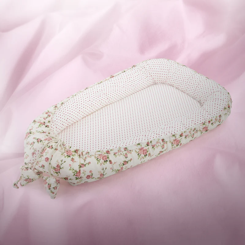 Babynest wendbarer Bezug 90x50 cm Weiß aus Baumwolle Joyz