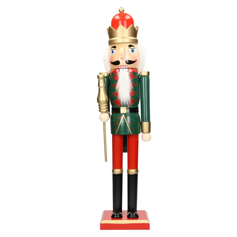 Nussknacker Soldat mit roter Krone und Zepter 50 cm aus Holz