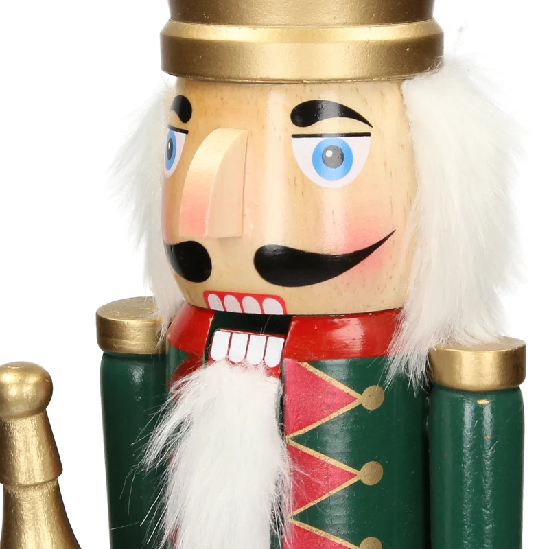 Nussknacker Soldat mit roter Krone und Zepter 50 cm aus Holz