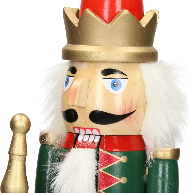 Nussknacker Soldat mit roter Krone und Zepter 38 cm aus Holz