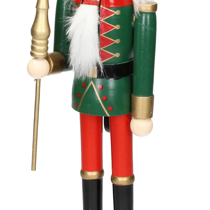 Nussknacker Soldat mit roter Krone und Zepter 38 cm aus Holz
