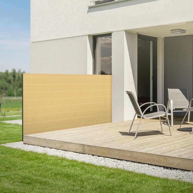 Sichtschutzmatte 120x500 cm Sichtschutzzaun Windschutz Balkonschutz PVC Bambus UV-beständig