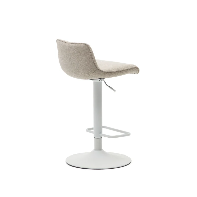 B-Ware Kave Home Barhocker Hocker Zenda Weiss Stoff Verstellbar 81-102 cm Fachkräfte