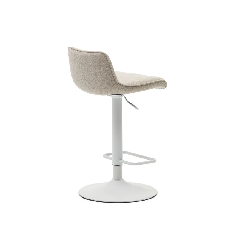 B-Ware Kave Home Barhocker Hocker Zenda Weiss Stoff Verstellbar 81-102 cm Fachkräfte