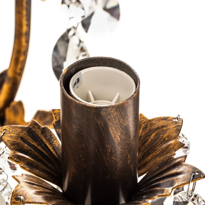 B-Ware Kronleuchter Hängeleuchte Botte Bronze Metall Kristall achtflammig dimmbar 55 cm