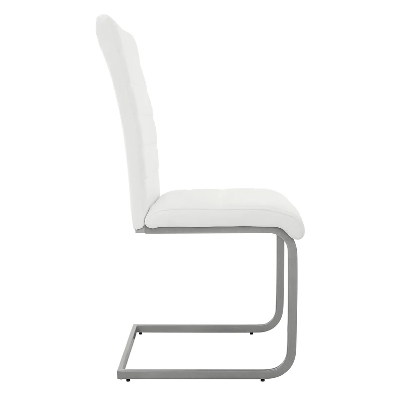 6er Set Esszimmerstuhl Freischwinger mit Rückenlehne Weiß Kunsterlederbezug ML-Design