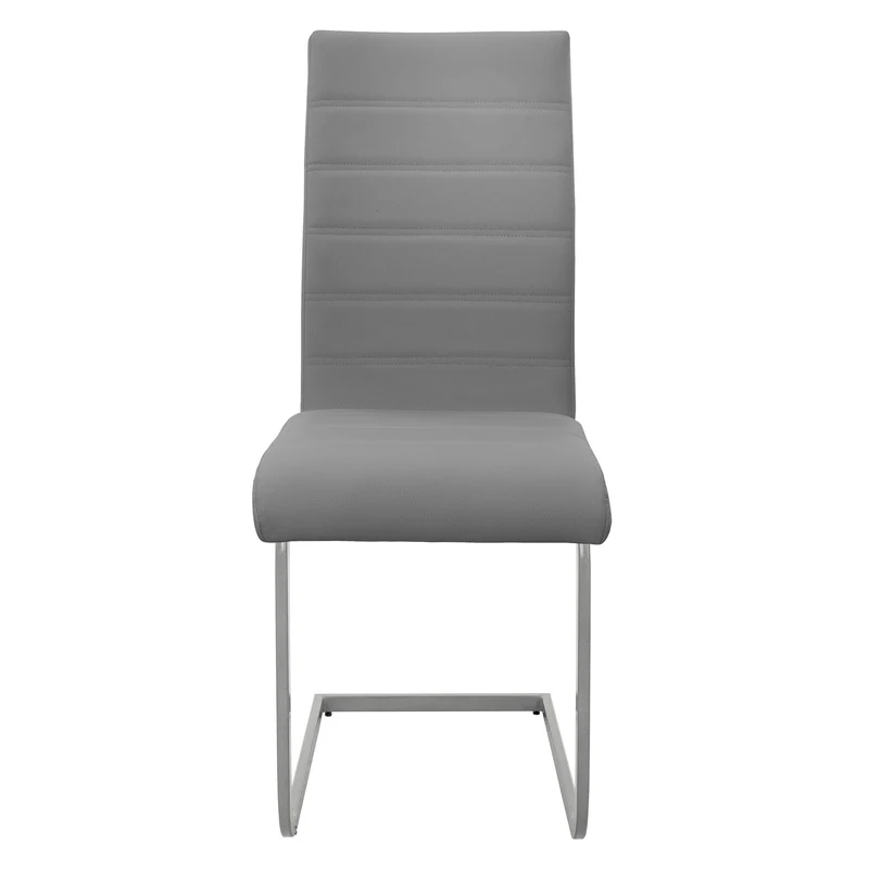 6er Set Esszimmerstuhl Freischwinger mit Rückenlehne Grau Kunsterlederbezug ML-Design