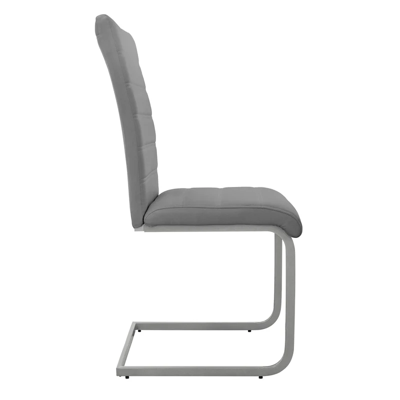 4er Set Esszimmerstuhl Freischwinger mit Rückenlehne Grau Kunsterlederbezug ML-Design
