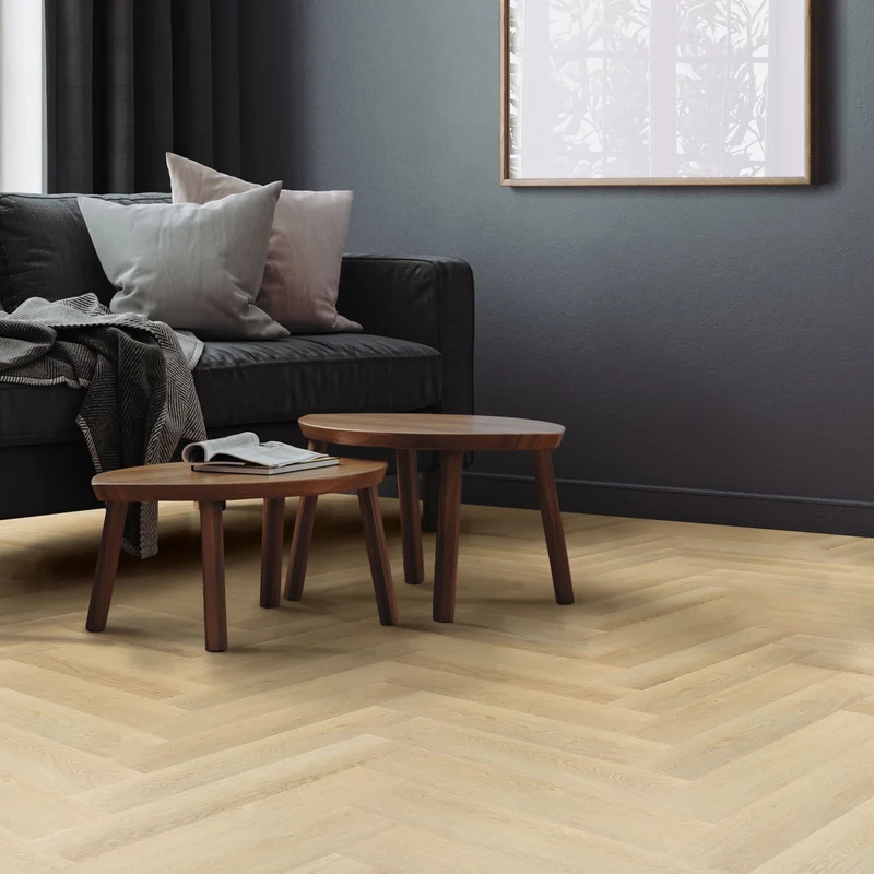PVC Vinylboden Bodenbelag 4er Set à 20 Dielen 4,2mm für 1,56m² mit Klick-System Fischgräte Eiche natur ML-Design