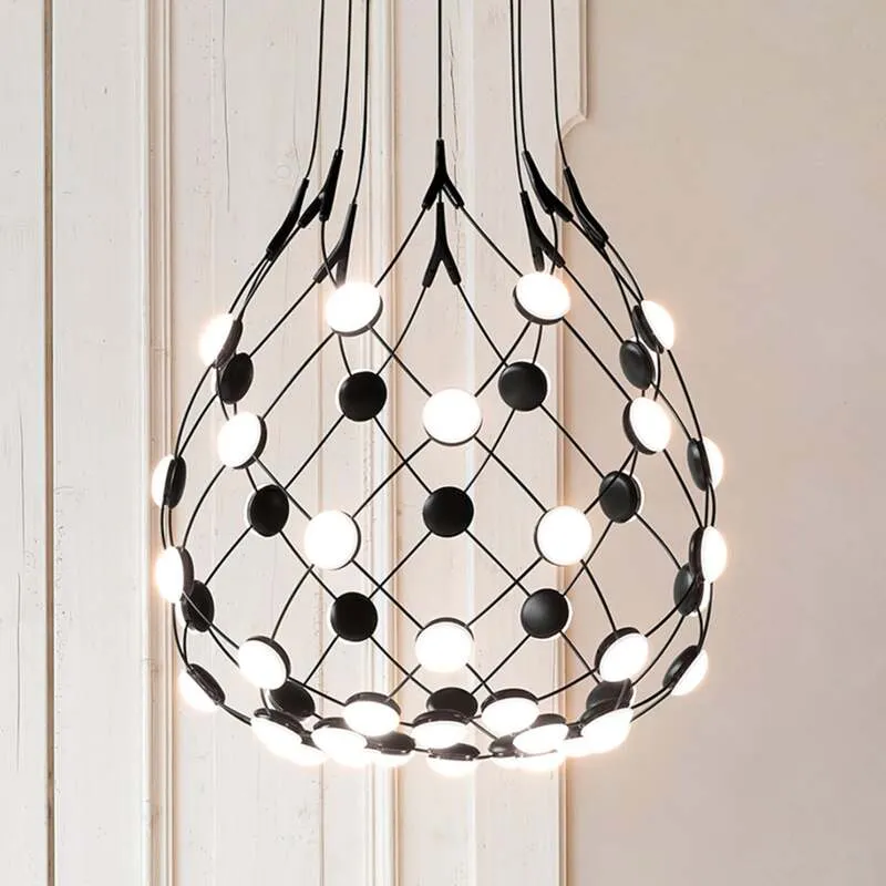 B-Ware Luceplan Hängelampe Pendelleuchte Mesh LED Leuchte Schwarz Netzlampe Design