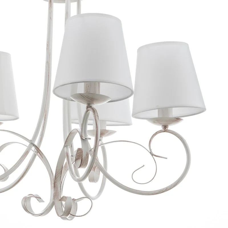 B-Ware Kronleuchter Lampe Leuchter Pompei weiß antik Schirm Deckenlampe Beleuchtung
