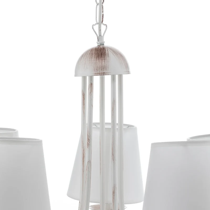 B-Ware Kronleuchter Lampe Leuchter Pompei weiß antik Schirm Deckenlampe Beleuchtung