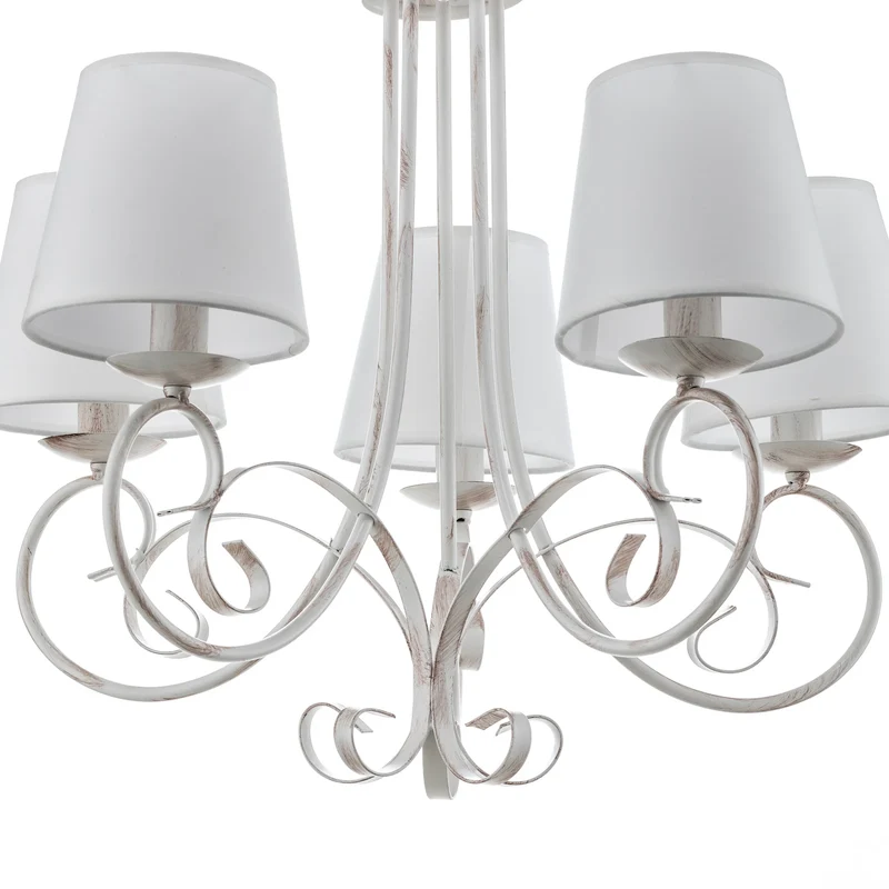 B-Ware Kronleuchter Lampe Leuchter Pompei weiß antik Schirm Deckenlampe Beleuchtung