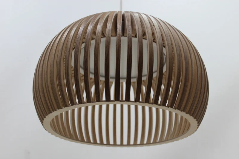 B-Ware Secto - Atto 5000 LED-Pendelleuchte, Ø 34 x H 21 cm Walnuss SIEHE FOTO