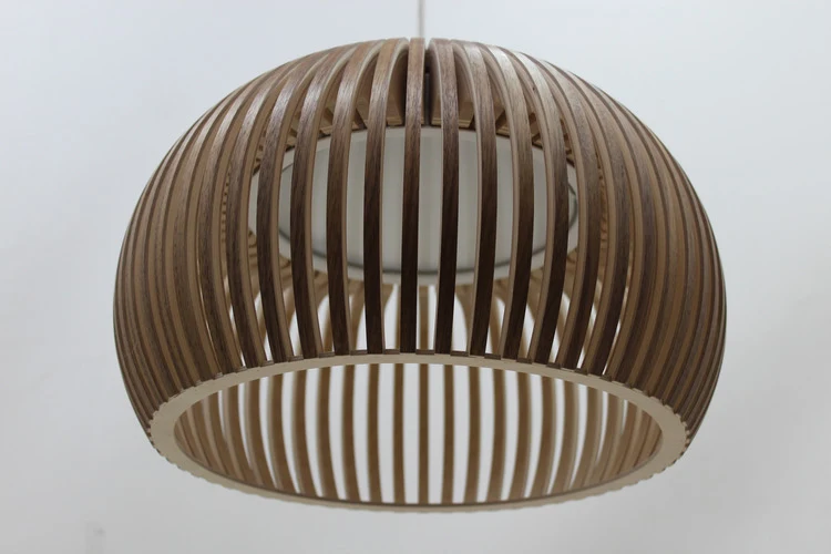 B-Ware Secto - Atto 5000 LED-Pendelleuchte, Ø 34 x H 21 cm Walnuss SIEHE FOTO