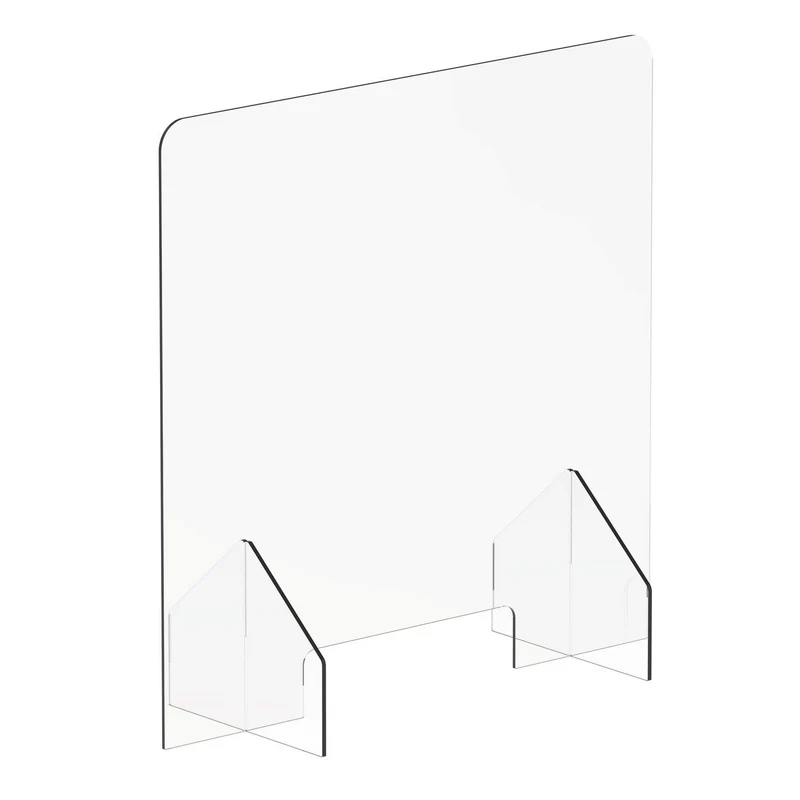 B-Ware hjh OFFICE Thekenaufsatz CLEANUP II 65 x 65 cm Acryl Trennwand Hygieneschutz