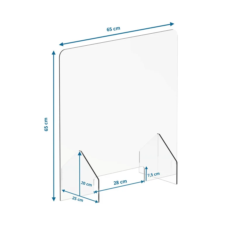 B-Ware hjh OFFICE Thekenaufsatz CLEANUP II 65 x 65 cm Acryl Trennwand Hygieneschutz