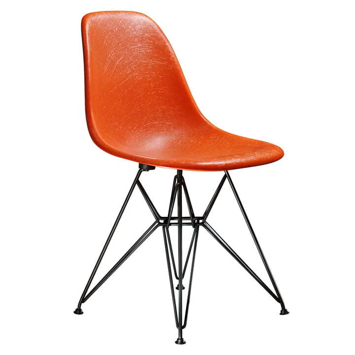 B-Ware Vitra Eames Fiberglass Side Chair DSR Stuhl Küchenstuhl Esszimmerstuhl Orange
