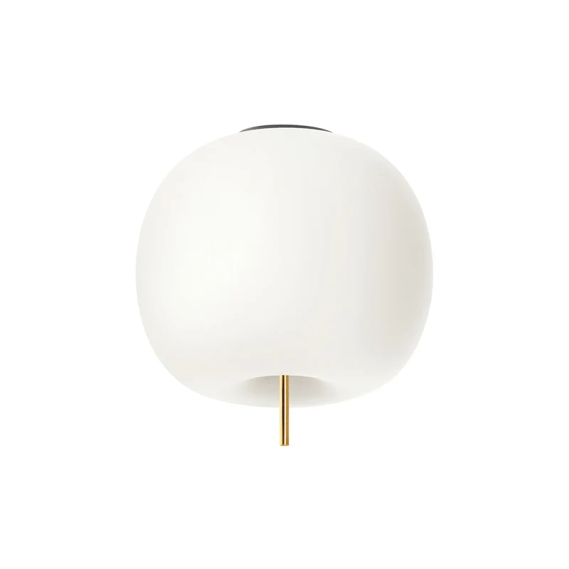 B-Ware KDLN Leuchten Kushi 33 Wandleuchte/ Deckenleuchte opal/Detail messing glänzend/H