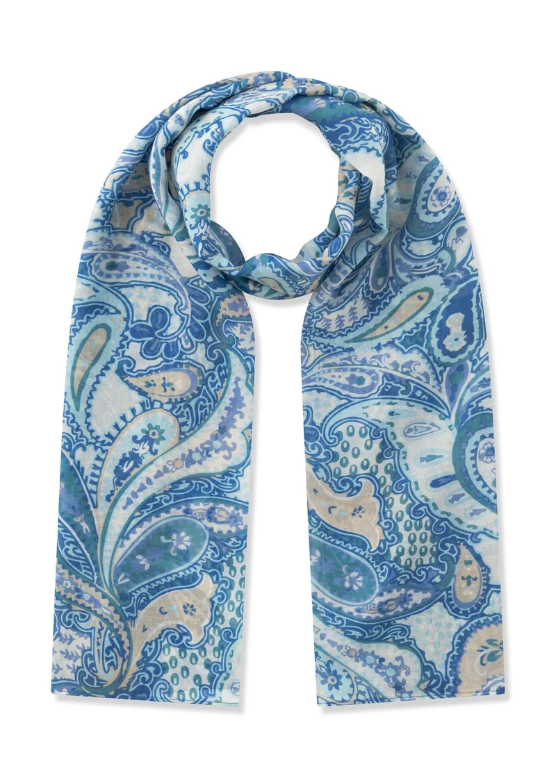 Schal aus recyelter Polyesterware mit gedrucktem Paisleymuster