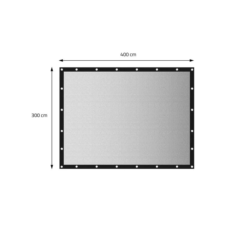 Schattennetz für Kompaktwagen 3x4 m Silber/Schwarz aus Polyethylen