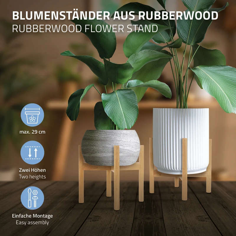 Blumenständer 25x25x30 cm Braun aus Holz ML-Design