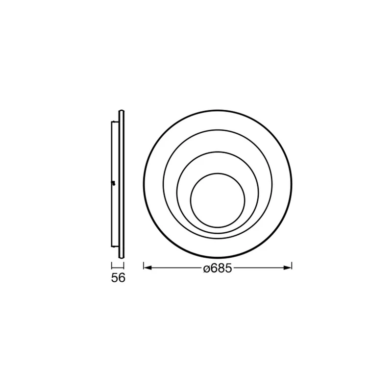 B-Ware OSRAM LED-Deckenleuchte Lampe ORBIS SPIRAL ROUND weiß Stahl Leuchte Ø69cm848