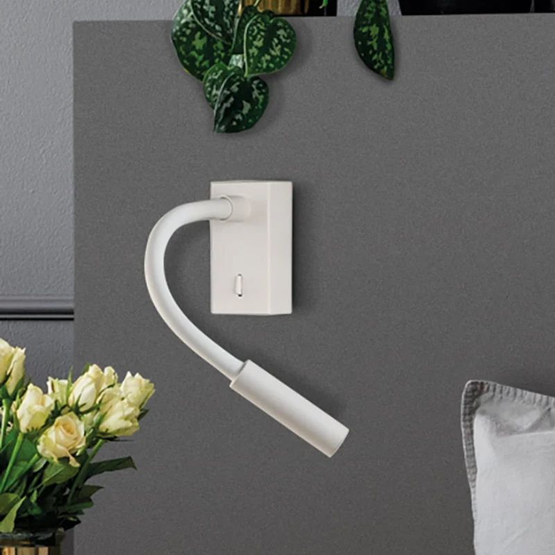 B-Ware ACB Wandleuchte Leselampe LED Cio Flexarm Schalter Weiß warmweiß 3 W Lampe 90 Ra