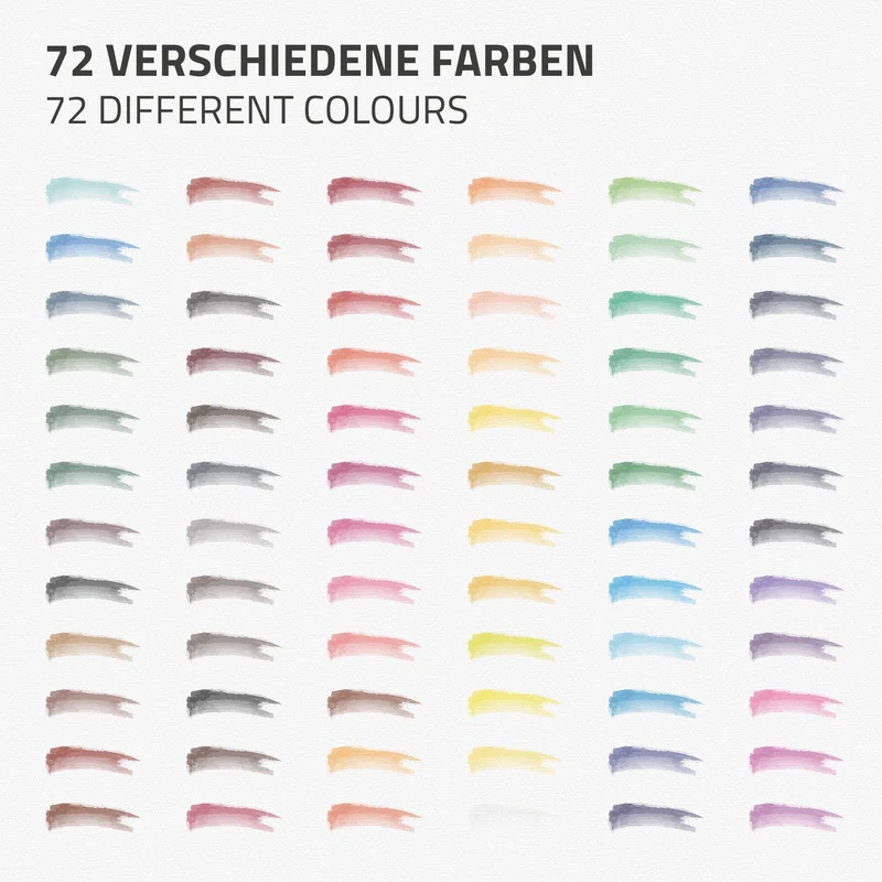 78er Aquarell Buntstifte Set für Kinder und Erwachsene