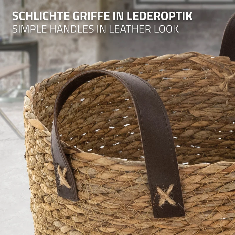 Korb 3er Set mit Griffen Braun