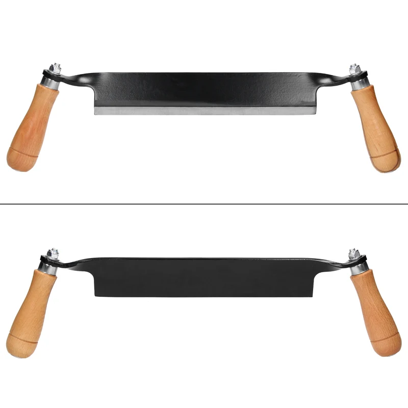 Zugmesser mit Holzgriffen und Klingenschutz 254 mm gerade