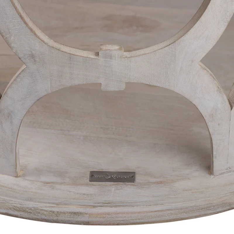 Beistelltisch rund Ø 75x35 cm Weiß aus Mangoholz WOMO-Design