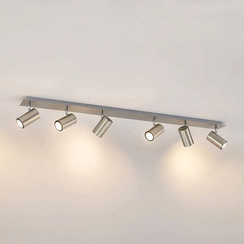 B-Ware Lindby Joffrey Deckenstrahler Deckenleuchte Deckenlampe Leuchte LED 6-fl. nickel