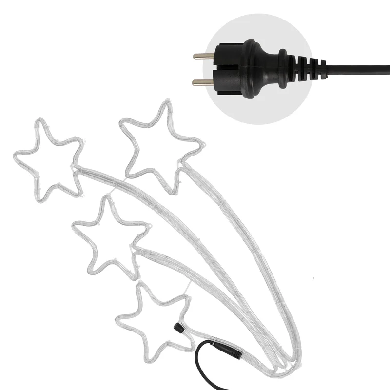 LED Sternschnuppe vierfach mit 216 LED-Birnen 61x57 cm Warmweiß IP44