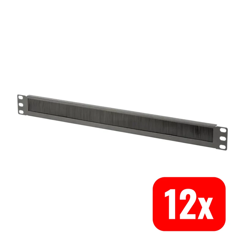 12x B-Ware Digitus Netzwerkschrank Kabelmanagement Bürstenleiste 19 Zoll 1HE 482mm 12 STÜCK