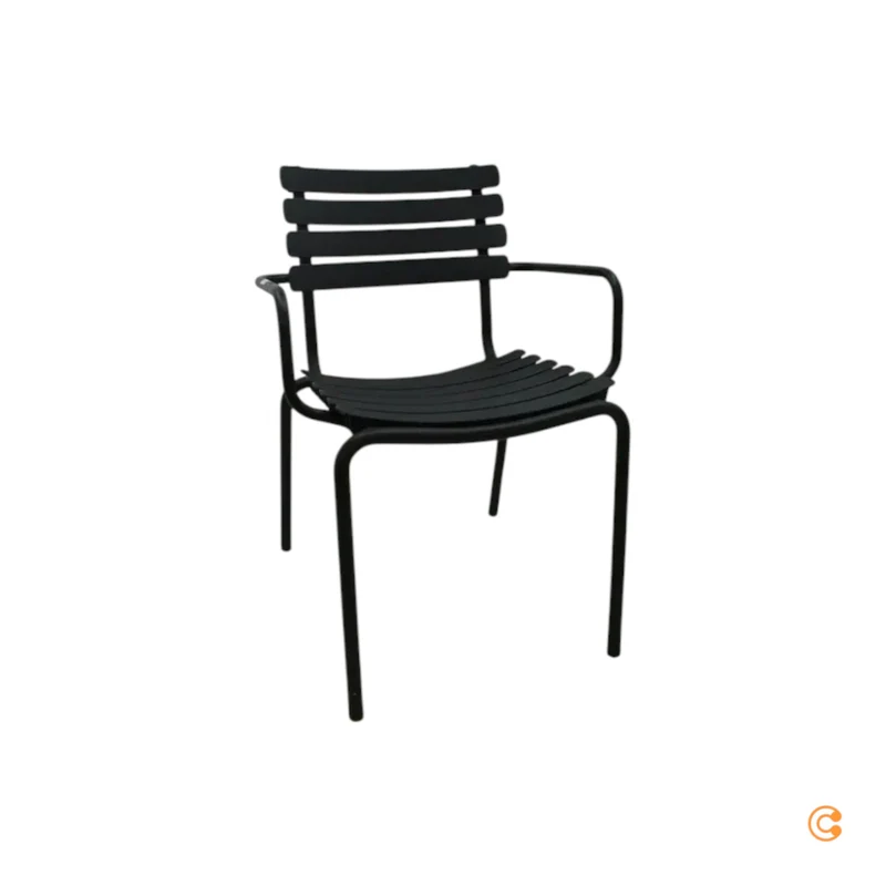 B-Ware HOUE Alua Armlehnstuhl Stuhl Gartensitz schwarz stapelbar Möbel SIEHE TEXT/FOTO