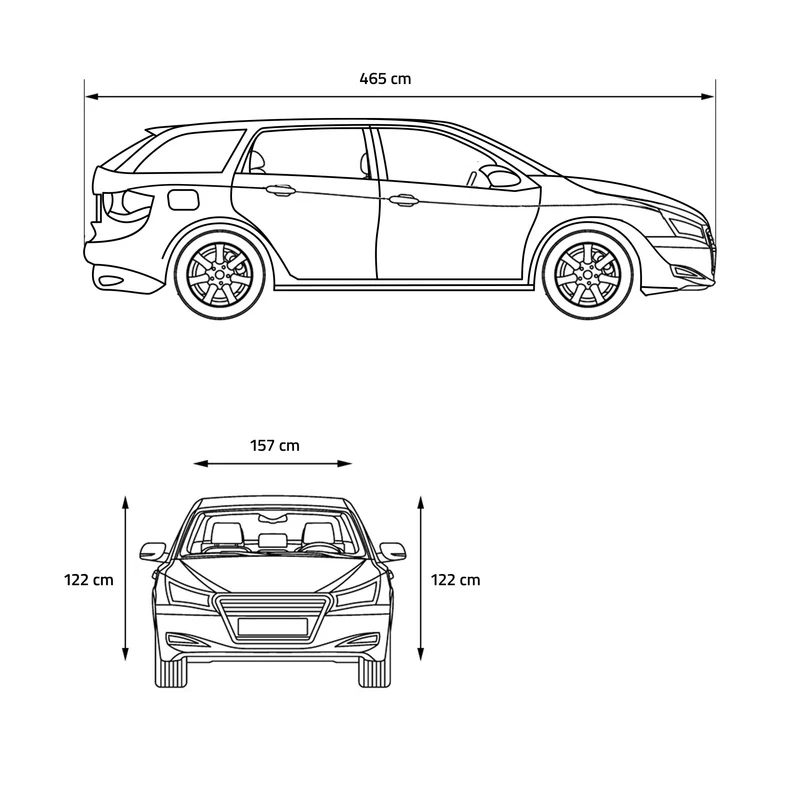 Auto Hagelschutz Abdeckplane für Kombis und Vans 465x157x122 cm aus Polyester